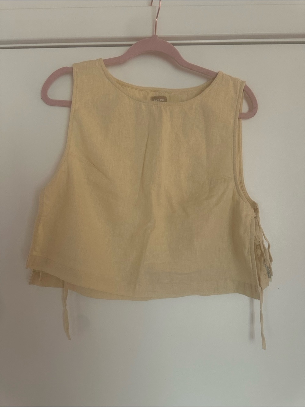 Free People Linen Crop Top with Side Ties